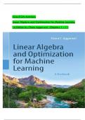 olution Manual for Linear Algebra and Optimization for Machine Learning 1st Edition by Charu Aggarwal&comma; ISBN&colon; 9783030403430&comma; All 11 Chapters Covered