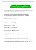 CMP 130 Final Exams Questions Solved with Verified Answers 100&percnt;