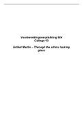 Voorbereidingsverplichting BIV IB college 10 - artikel Martin