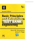 Exam (elaborations) TEST BANK FOR Basic Principles and Calculations in Chemical Engineering 7th Edition By David M. Himmelblau, James B. Riggs (Solution Manual) 