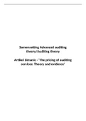 Samenvatting artikel Simunic - The pricing of audit services: Theory and evidence (ADVA/AT)