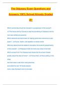 The Odyssey Exam Questions and Answers 100&percnt; Solved Already Graded A&plus;