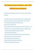 The Odyssey Exam Questions with 100&percnt; Verified Correct Answers