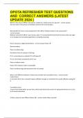 OPOTA REFRESHER TEST QUESTIONS AND CORRECT ANSWERS &lpar;LATEST UPDATE 2024 &rpar;