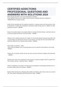 CERTIFIED ADDICTIONS PROFESSIONAL QUESTIONS AND ANSWERS WITH SOLUTIONS 2024