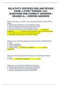 RELATIVITY CERTIFIED PRO AND REVIEW EXAM &vert; LATEST VERSION &vert; ALL QUESTIONS AND CORRECT ANSWERS &vert; GRADED A&plus; &vert; VERIFIED ANSWERS