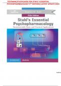 TESTBANK&sol;STUDYGUIDE FOR STAHL&rsquo;S ESSENTIAL PSYCHOPHARMACOLOGY 5TH EDITION&vert;&vert;LATEST UPDATE 2024