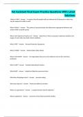Vet Assistant Final Exam Practice Questions With Latest Solutions 