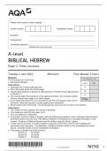 AQA A-level BIBLICAL HEBREW 7677&sol;2  Paper 2 Prose Literature June 2024 Questions Paper