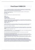 Final Exam CHEM 219