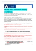 NURS 3321 module 4 reading worksheet.