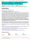 NURS 4325 MODULE 3&colon; KNOWLEDGE CHECK &num;1 RN-BSN NURSING RESEARCH