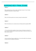 NURSING 6531 FINAL EXAM&period; &vert; VERIFIED SOLUTION 