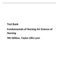 TAYLOR :TEST BANK FOR FUNDAMENTALS OF NURSING 9TH EDITION 2021 UPDATED ALL CHAPTERS COVERED 