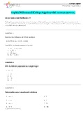 Sophia Milestone 1 College Algebra with correct answers&period;