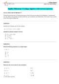 Sophia Milestone 1 College Algebra with correct answers.