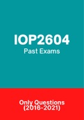 IOP2604 - Exam Questions PACK (2017-2021)