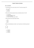 REVIEW QUESTION ON ORGANIC CHEMISTRY with ANSWER KEYS
