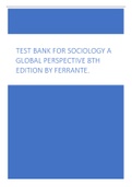 Test Bank for Sociology A Global Perspective 8th Edition by Ferrante.