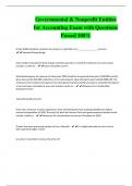 Governmental & Nonprofit Entities for Accounting Exam with Questions Passed 100&percnt;