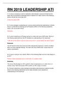RN 2019 ATI LEADERSHIP EXAM&period; QUESTIONS WITH 100&percnt; CORRECT ANSWERS&period;