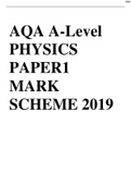 AQA A-Level PHYSICS PAPER1 MARK SCHEME 2019