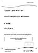IOP4861 - Industrial Psychological Assessment Revision questions with Summary.