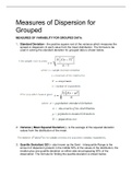 Measures of Dispersion for Grouped
