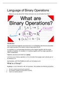 Language of Binary Operations