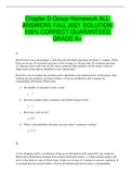Chapter D Group Homework ALL ANSWERS FALL-2021 SOLUTION 100% CORRECT GUARANTEED GRADE A+