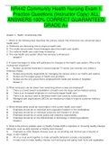 NR442 Community Health Nursing Exam 1 Practice Questions (Instructor Copy) ALL ANSWERS 100% CORRECT GUARANTEED GRADE A+