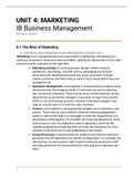 IB Business Unit 4 Marketing full study guide