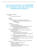 Unit 3 Seminar Overview ALL ANSWERS 100% CORRECT FALL-2021 SOLUTION GUARANTEED GRADE A+