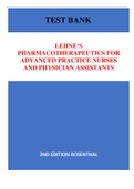 LEHNE&rsquo;S PHARMACOTHERAPEUTICS FOR ADVANCED PRACTICE NURSES AND PHYSICIAN ASSISTANTS 2ND EDITION ROSENTHAL TEST BANK&period;