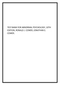 Test Bank for Abnormal Psychology&comma; 10th Edition&comma; Ronald J&period; Comer&comma; Jonathan S&period; Comer