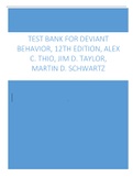 Test Bank for Deviant Behavior, 12th Edition, Alex C. Thio, Jim D. Taylor, Martin D. Schwartz,.
