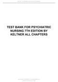 TEST BANK FOR PSYCHIATRIC NURSING 7TH EDITION BY KELTNER ALL CHAPTERS.