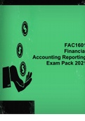 FAC1601 Financial Accounting Reporting Exam Pack 2021