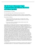 NR 451 Week 2 Discussion Topic&colon; Communication and Influence-the Power of Evidence &lpar;graded&rpar;