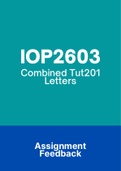 IOP2603 - Combined Tut201 Memos (2008-2021)
