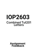 IOP2603 - Combined Tut201 Memos (2008-2021)