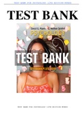TEST BANK FOR PSYCHOLOGY 12TH EDITION MYERS