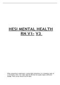 HESI RN MENTAL HEALTH V1 -V3 Complete Solution 