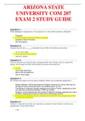 ARIZONA STATE UNIVERSITY COM 207 EXAM 2 STUDY GUIDE ALL ANSWERS CORRECT AND WELL MARKED