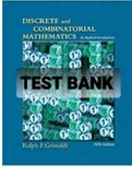 Exam (elaborations) TEST BANK FOR Discrete and Combinatorial Mathematics 5th Edition By Ralph P. Grimaldi (Instructor's Solution Manual) 