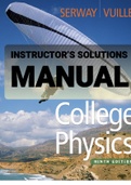 Exam &lpar;elaborations&rpar; INSTRUCTOR&rsquo;S SOLUTIONS MANUAL FOR&lowbar;SERWAY AND VUILLE&rsquo;S&lowbar;COLLEGE PHYSICS NINTH EDITION&comma; VOLUME 1 