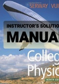 Exam &lpar;elaborations&rpar; INSTRUCTOR&rsquo;S SOLUTIONS MANUAL FOR&lowbar;SERWAY AND VUILLE&rsquo;S&lowbar;COLLEGE PHYSICS NINTH EDITION&comma; VOLUME 2 