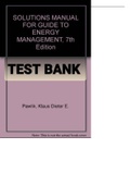 Exam (elaborations) TEST BANK FOR Energy Management 7th Edition International Version By Klaus Dieter E. Pawlik (Solutions Manual) 