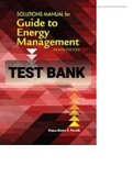 Exam (elaborations) TEST BANK FOR Energy Management 8th Edition International Version By Klaus Dieter E. Pawlik (Solutions Manual) 