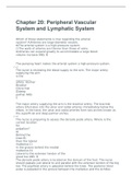 TEST BANK Chapter 21: Peripheral Vascular System and Lymphatic System